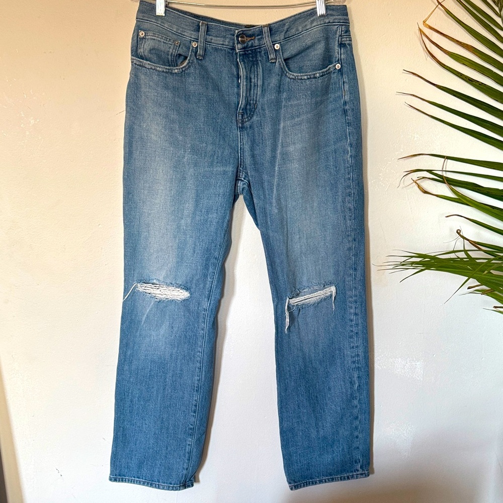 J. Crew Relaxed Fit Distressed Blue Jeans